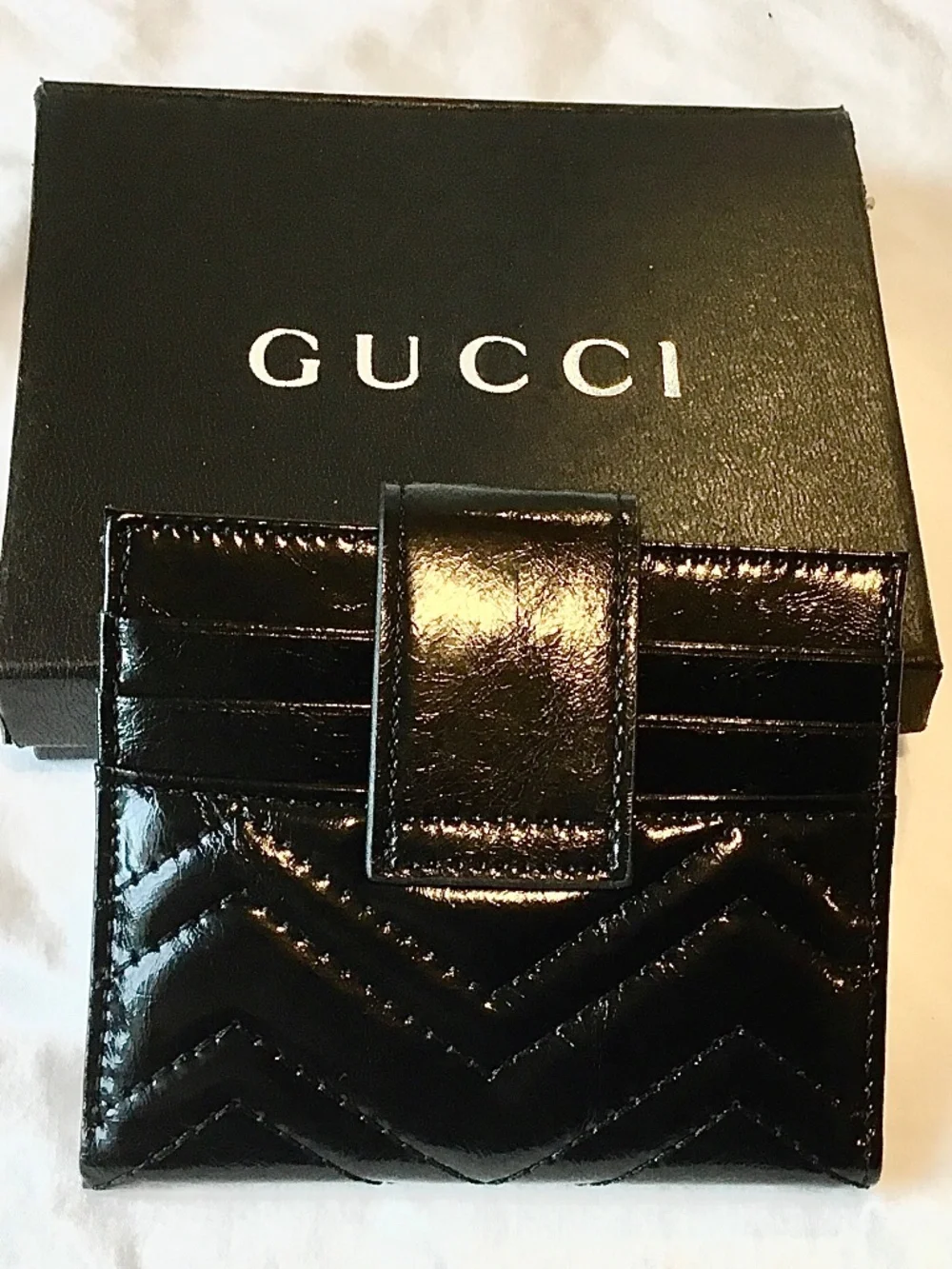 GUCCI SMAL BLACK UNISEX CARDS ORGANIZERS LEATHER WALLET